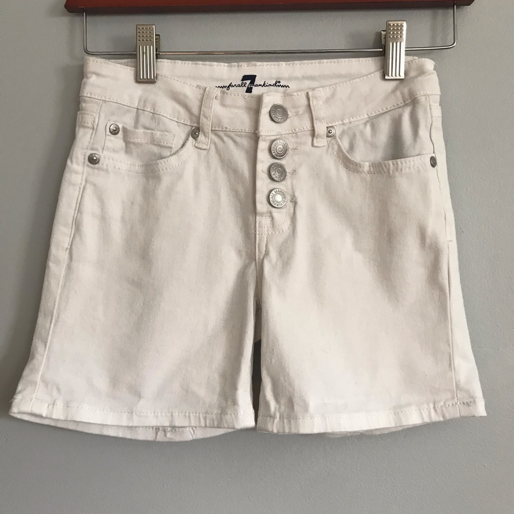7 For All Mankind White Denim Shorts—Girls 12
